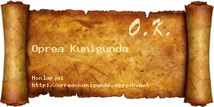 Oprea Kunigunda névjegykártya